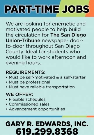 SUNSHINE COMMUNICATIONS INC. . Part time jobs in san diego